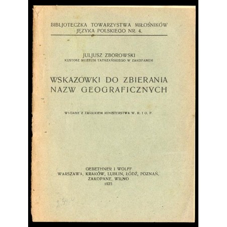 Wskazówki do zbierania nazw geograficznych