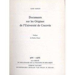 Documents sur les Origines de l'Université de Cracovie