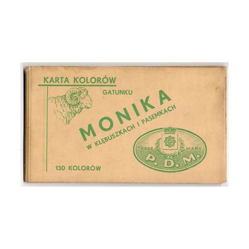 Karta kolorów. Gatunku: Monika w kłębuszkach i pasemkach. 130 kolorów