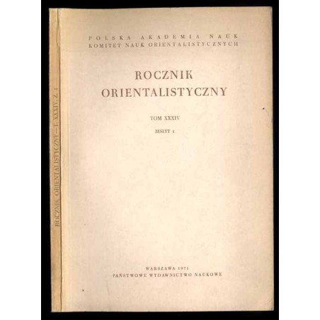 Rocznik Orientalistyczny. T.34 (1971). Z.1