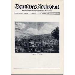 Deutsches Adelsblatt. 25. Jahrgang (1986). Nr 11 (15 XI 1986) [Burghessler / Thüringen]
