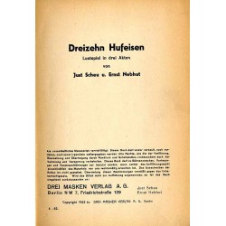Dreizehn Hufeisen. Lustspiel in drei Akten