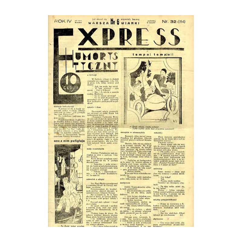 Express Humorystyczny. R.4 (1933). Nr 32 (154) / Marian Dąbrowski (Emden): Z kwiatu na kwiat. Romans Szyller Szkolnik: Z za kul