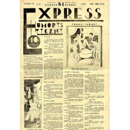 Express Humorystyczny. R.4 (1933). Nr 32 (154) / Marian Dąbrowski (Emden): Z kwiatu na kwiat. Romans Szyller Szkolnik: Z za kul