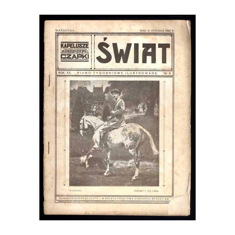 Świat. Pismo tygodniowe ilustrowane. R.20 (1925). Nr 5 (31 stycznia 1925) / Józef Wodyński