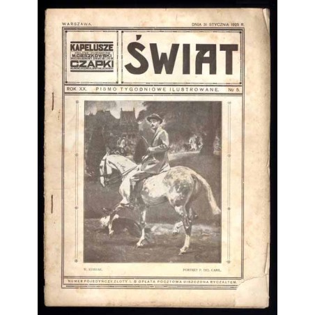 Świat. Pismo tygodniowe ilustrowane. R.20 (1925). Nr 5 (31 stycznia 1925) / Józef Wodyński