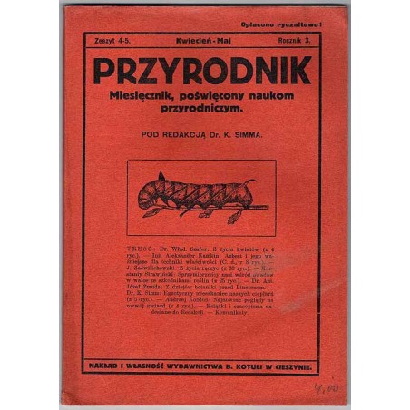 Przyrodnik. Miesięcznik, poświęcony naukom przyrodniczym. R.3 (1926). Z.4-5 (Kwiecień - Maj 1926)