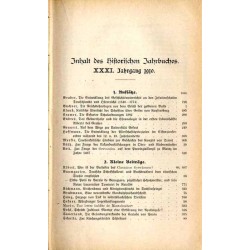 Historisches Jahrbuch. Im Auftrage der Görres-Gemeinschaft. B.31. Jahrgang 1910