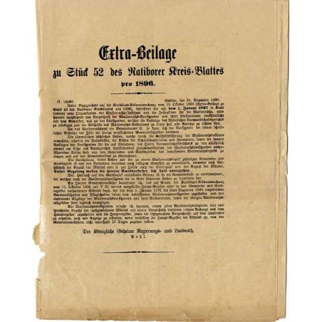 [Ratiborer Kreisblatt 1896] Extra-Beilage zu Stück 52 des Ratiborer Kreis-Blattes pro 1896
