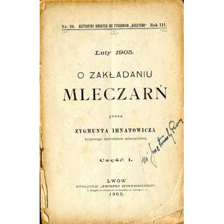 O zakładaniu mleczarń. Cz. 1