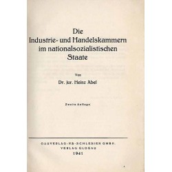 Die Industrie- und Handelskammern im nationalsozialistischen Staate