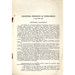 Sprawozdanie Akademii Rolniczej w Dublanach i Zakładów Naukowych z nią połączonych za lata 1916/17