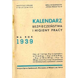 Kalendarz Bezpieczeństwa i Higjeny Pracy na rok 1939