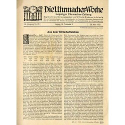 Die Uhrmacher-Woche. Leipziger Uhrmacher-Zeitung. 29. Jahrgang (1922). Nr 20 (20.05.1922)