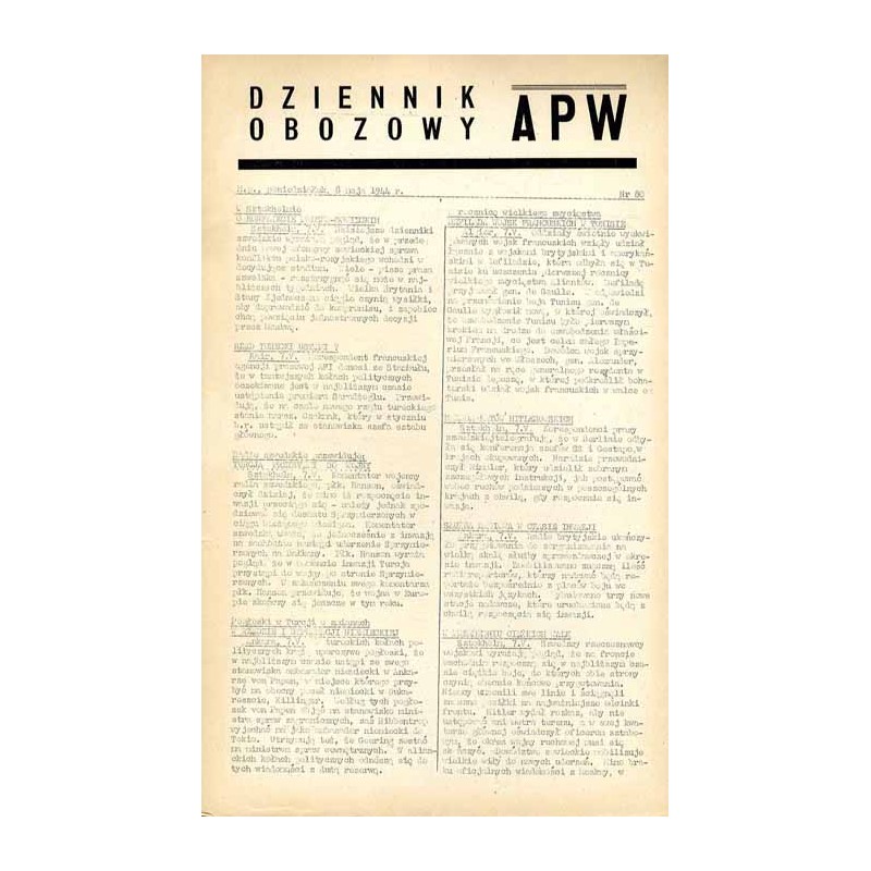 Dziennik Obozowy APW. 1944. Nr 80 (8 maja 1944)