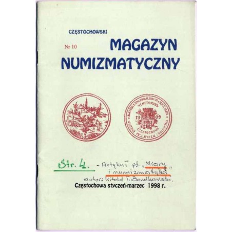 Częstochowski Magazyn Numizmatyczny. Nr 10 (1998)
