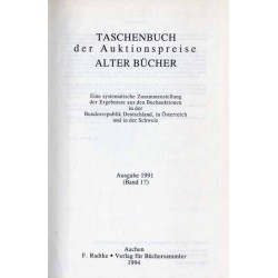 Taschenbuch der Auktionspreise Alter Bücher. Eine systematische Zusammenstellung der Ergebnisse aus den Buchauktionen in der Bun