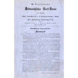Oesterreichischer Kunst Verein in Wien. 26. Vereinsjahre, 267. Ausstellung. Monat Mai 1876