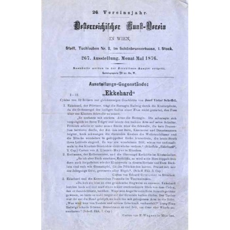 Oesterreichischer Kunst Verein in Wien. 26. Vereinsjahre, 267. Ausstellung. Monat Mai 1876