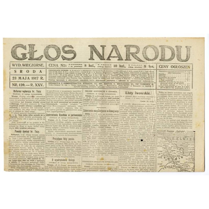 Głos Narodu. R.25 (1917) nr 120 (23 V 1917). Wydanie wieczorne