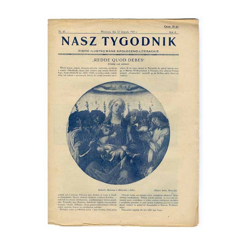Nasz Tygodnik. Pismo ilustrowane społeczno-literackie. R.2 (1925). Nr 47 (22 listopada 1925)