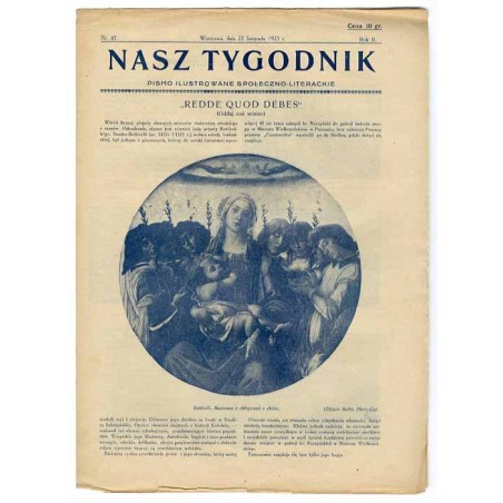Nasz Tygodnik. Pismo ilustrowane społeczno-literackie. R.2 (1925). Nr 47 (22 listopada 1925)