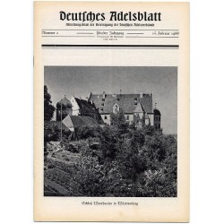 Deutsches Adelsblatt. 5. Jahrgang (1966). Nr 2 (15 II 1966) [Schloß Warthausen in Württemberg]