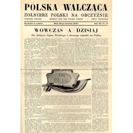 Polska Walcząca - Żołnierz polski na obczyźnie. Fighting Poland. Weekly for the Polish Forces. R.3 (1941). Nr 17 (26 kwietnia 19