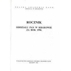 Rocznik Oddziału PAN w Krakowie za rok 1996