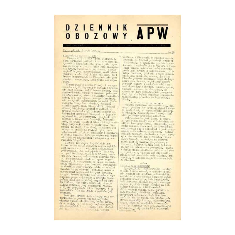 Dziennik Obozowy APW. 1944. Nr 78 (5 maja 1944)