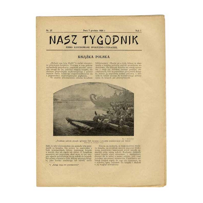 Nasz Tygodnik. Pismo ilustrowane społeczno-literackie. R.1 (1924). Nr 27 (7 grudnia 1924)