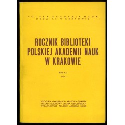 Rocznik Biblioteki Polskiej Akademii Nauk w Krakowie. R.20 (1974)