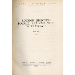 Rocznik Biblioteki Polskiej Akademii Nauk w Krakowie. R.20 (1974)