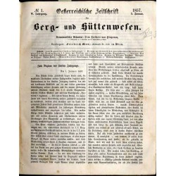 Oesterreichische Zeitschrift für Berg- und Hüttenwesen. 5. Jahrgang (1857)