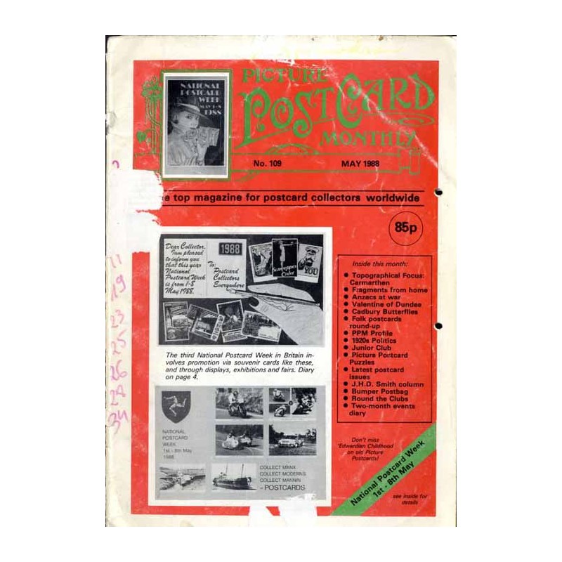 Picture Post Card Monthly. (1988). No. 109 (May 1988). The top magazine for postcard collectors worldwide
