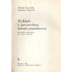 Wykłady z powszechnej historii gospodarczej (od schyłku średniowiecza do I wojny światowej)