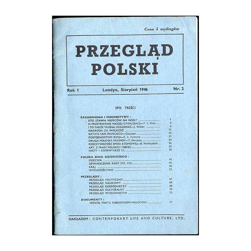 Przegląd Polski. R.1 (1946). Nr 2 (Sierpień 1946)