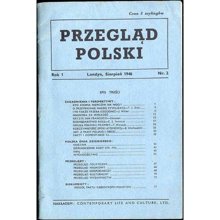 Przegląd Polski. R.1 (1946). Nr 2 (Sierpień 1946)