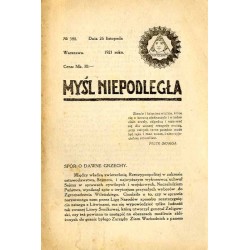 Myśl Niepodległa. R.1921. Nr 580 (26 listopada 1921)
