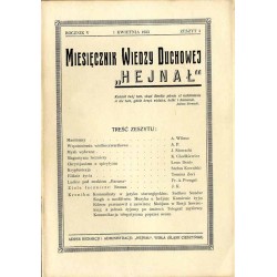 "Hejnał". Miesięcznik poświęcony wiedzy duchowej. R. 5 (1933). Z. 4 (1 kwietnia 1933)