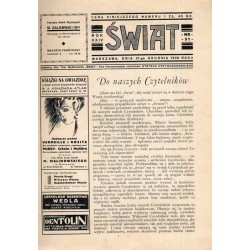 Świat. Pismo tygodniowe ilustrowane. R.24 (1929). Nr 51 (21 grudnia 1929)