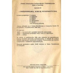 [PTAiN  Koło w Cieszynie] Katalog aukcyjny nr 1. Cieszyn, 12 października 1986