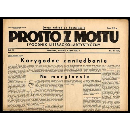 Prosto z Mostu. Tygodnik literacko-artystyczny. R.3 (1937). Nr 31 (139) (4 lipca 1937)