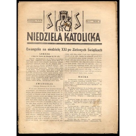 Niedziela Katolicka. R.6 (30 X 1938) nr 44
