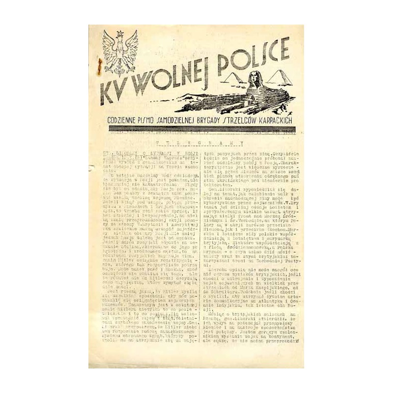 Ku Wolnej Polsce. Codzienne pismo Brygady Strzelców Karpackich. R.2 (1941). Nr 246 (352) (14 października 1941) / Ksawery Pruszy