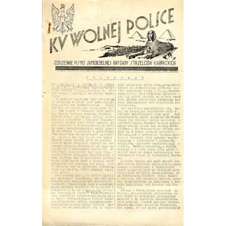 Ku Wolnej Polsce. Codzienne pismo Brygady Strzelców Karpackich. R.2 (1941). Nr 246 (352) (14 października 1941) / Ksawery Pruszy