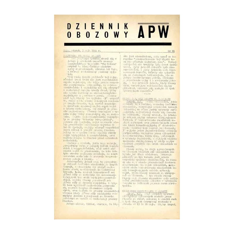 Dziennik Obozowy APW. 1944. Nr 81 (9 maja 1944)