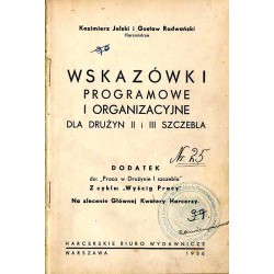 Wskazówki programowe i organizacyjne dla drużyn II i III szczebla. Dodatek do: "Praca w Drużynie I szczebla"