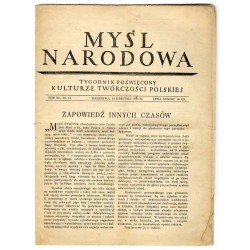 Myśl Narodowa. Tygodnik poświęcony kulturze twórczości polskiej. R.15 (1935). Nr 15 (14 kwietnia 1935)