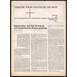 Unsere Ermländische Heimat. Mitteilungsblatt des Historischen Vereins für Ermland. 15. Jahrgang (1969). Nr. 1 2 3 4 (komplet)